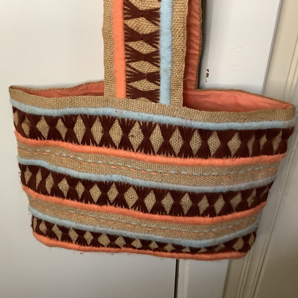 Vintage Bohemian Tapestry Handbag Purse Tote - Picture 2 of 3
